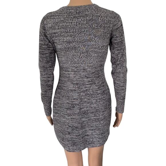 Athleta Ribbed Knit Sweater Dress XXS Gray Long Sleeve Bodycon Winter Casual - Picture 3 of 6